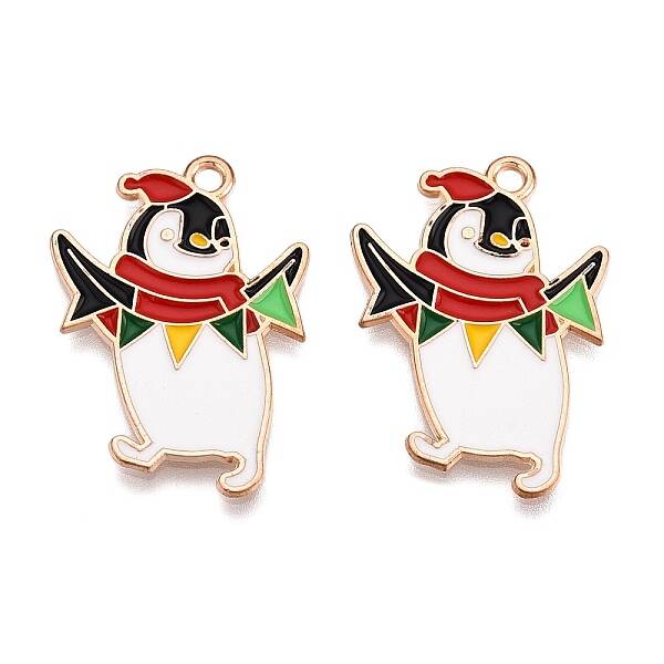 Christmas Theme Alloy Enamel Pendants