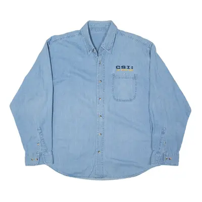 CSI: Las Vegas Unit Denim Shirt Blue Long Sleeve Mens XL