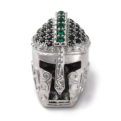 Helmet Shape Rack Plating Brass with Cubic Zirconia Beads