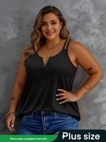 【Plus Size】 Solid Cami Top, Casual Sleeveless Top for Summer, Women's Plus Clothing for Daily Wear, Plus Size Clothes Wom...