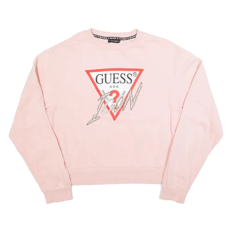 GUESS Womens Sweatshirt Pink L