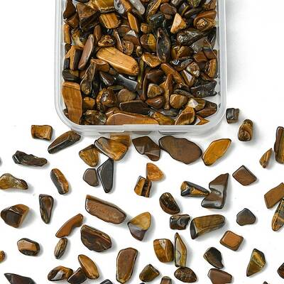 50G Natural Tiger Eye Chip Beads