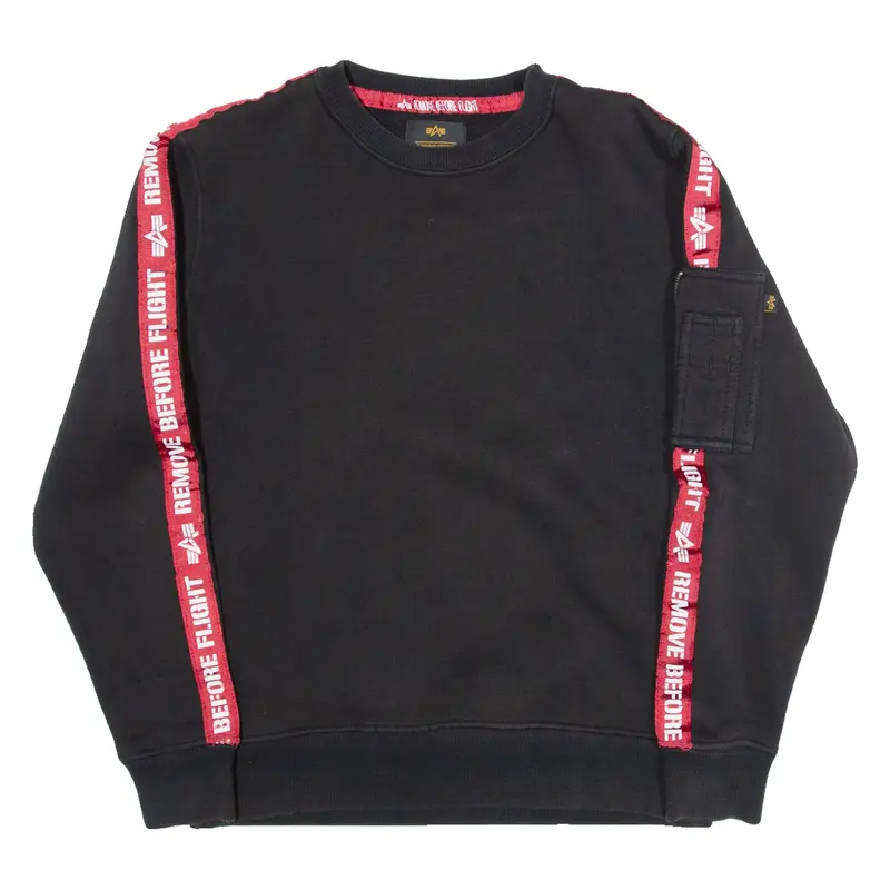 ALPHA INDUSTRIES Mens Sweatshirt Black XS