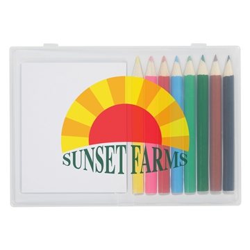 100 Customized 8-Piece Colored Pencil Art Set In Case - Notepad