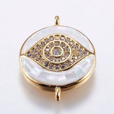 Brass Micro Pave Cubic Zirconia Links