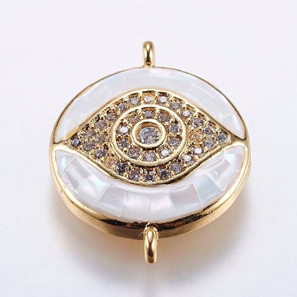 Brass Micro Pave Cubic Zirconia Links