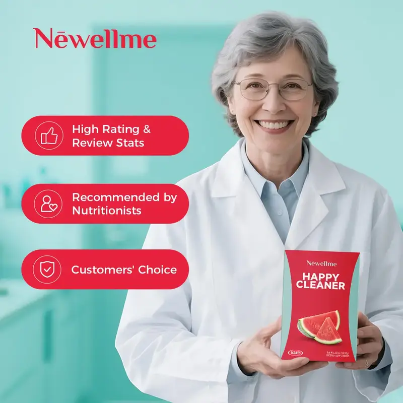 Newellme Happy Cleanse - Superfood Powder/Probiotics/Digestive Enzymes/Moringa - Supports gut health - Boosts immunity Optimu...