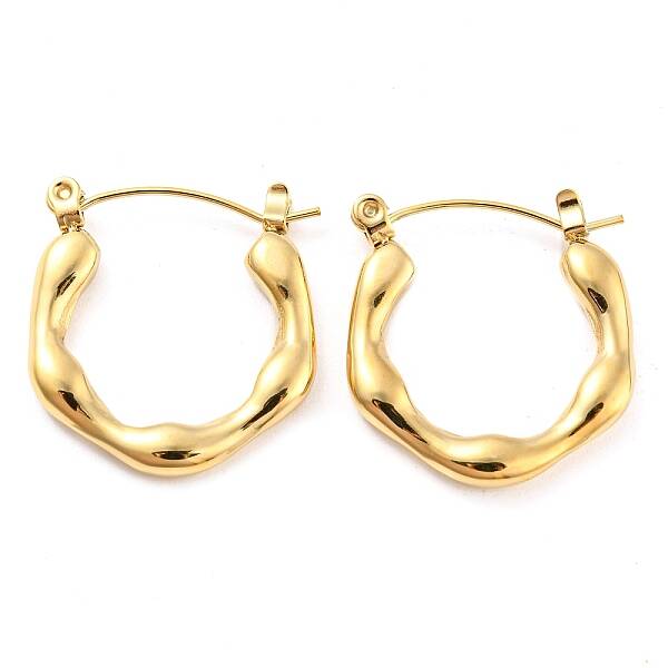 Wave Ring 304 Stainless Steel Hoop Earrings for Women