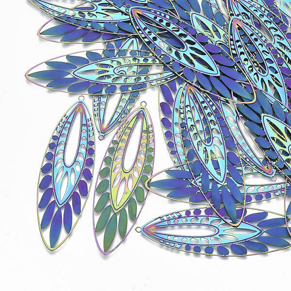 Ion Plating(IP) 304 Stainless Steel Filigree Big Pendants