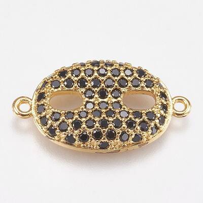 Brass Micro Pave Cubic Zirconia Links