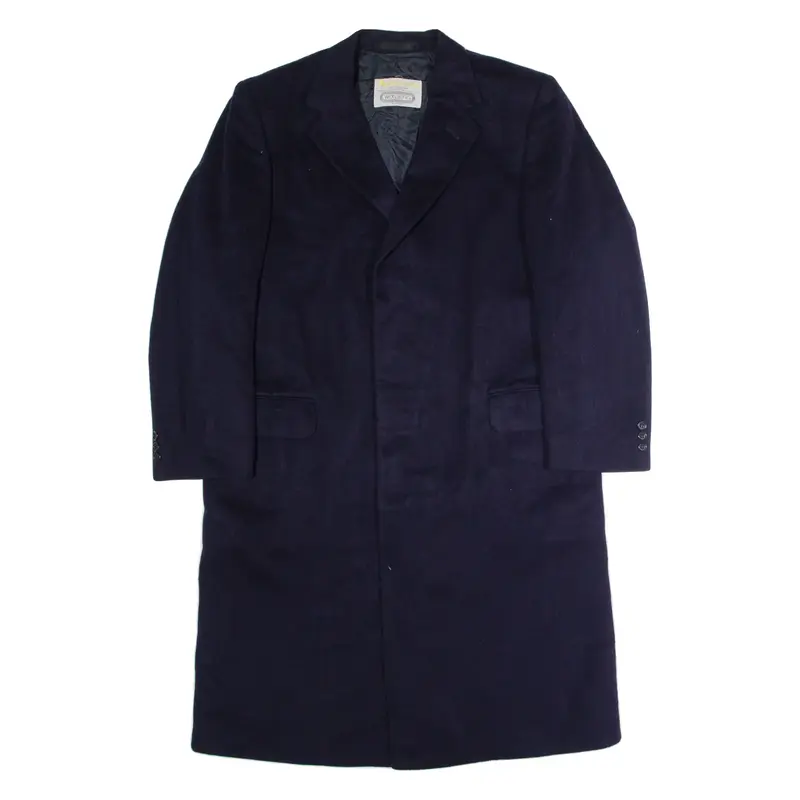 AQUASCUTUM Mens Overcoat Coat Blue Cashmere M