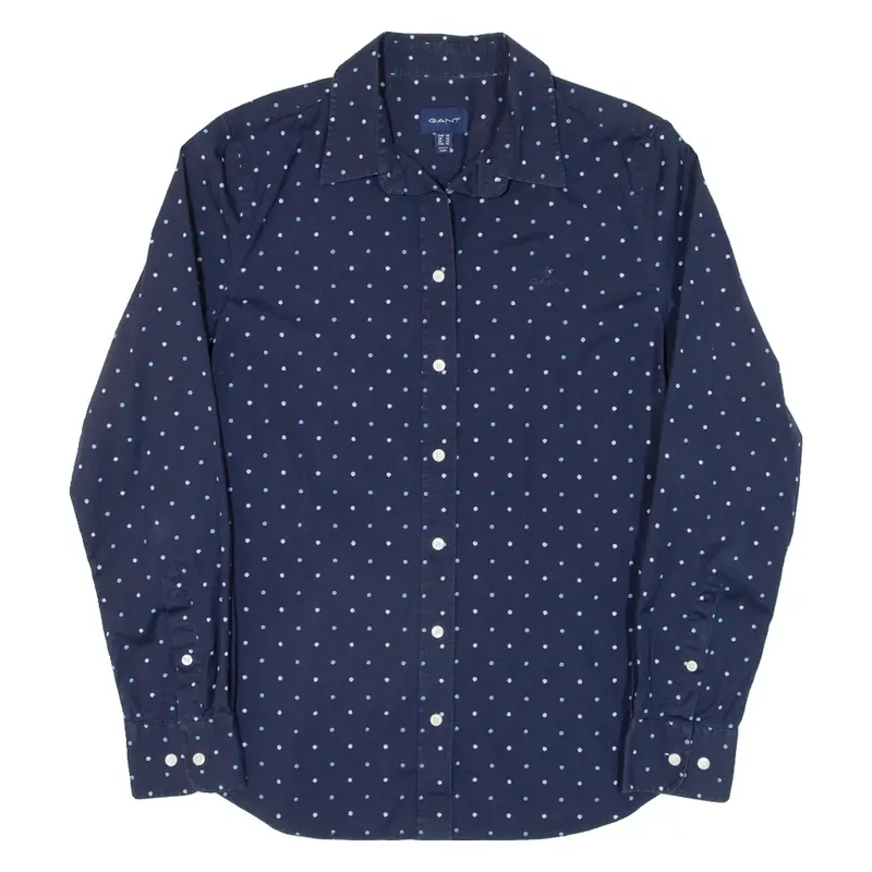 GANT Womens Shirt Blue Spotted Long Sleeve UK 14