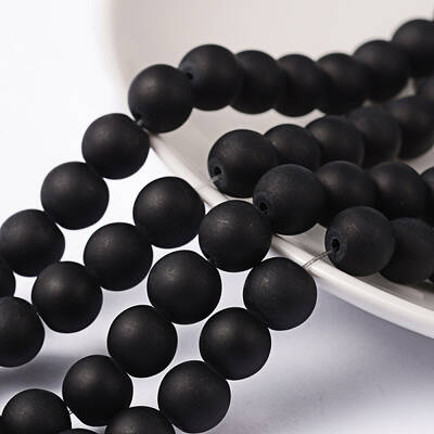 Frosted Glass Bead Strands
