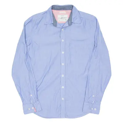 JOULES Slim Fit Mens Shirt Blue Striped Long Sleeve S