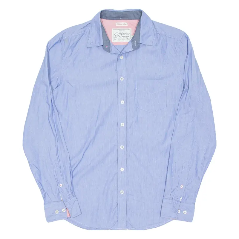 JOULES Slim Fit Mens Shirt Blue Striped Long Sleeve S