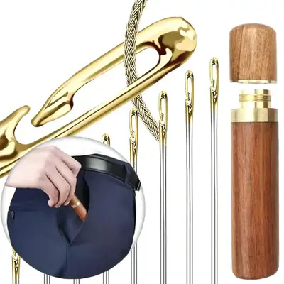 Sewing Needle Set, Sewing Needle Wooden Storage Tube, Sewing Needle Storage Holder, Household Portable Sewing Needle, Sewing ...