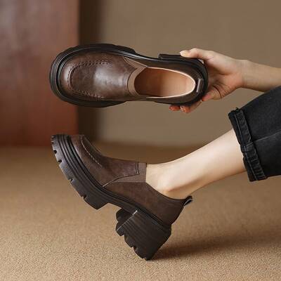 CHIKO Ashlei Round Toe Block Heels Loafers Shoes