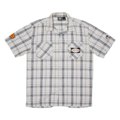 HARLEY DAVIDSON Mens Shirt Grey Check M