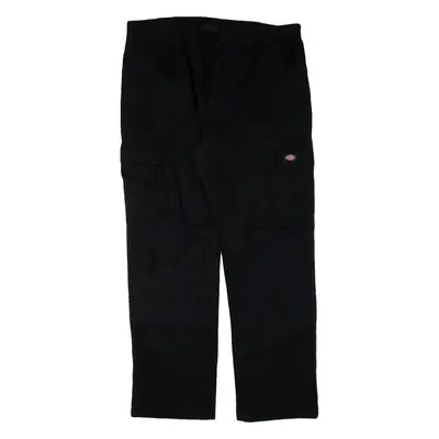 DICKIES Cargo Double-knee Workwear Mens Trousers Black Regular Straight W38 L32
