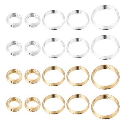 60Pcs 3 Style 2 Colors Brass Beads Frames