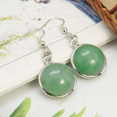 Fashion Natural Green Aventurine Earrings