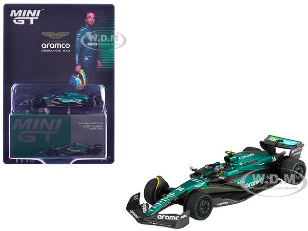 Aston Martin AMR24 #14 Fernando Alonso Formula One F1 Canadian GP (2024) Limited Edition 1/64 Diecast Model Car by Mini GT