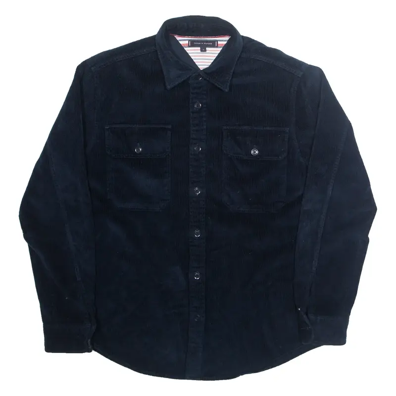 TOMMY HILFIGER Mens Plain Shirt Blue Long Sleeve M