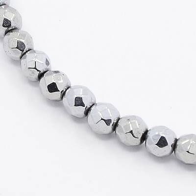 Grade A Electroplate Magnetic Synthetic Hematite Round Beads Strands
