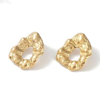 Texture Ring 304 Stainless Steel Stud Earrings for Women