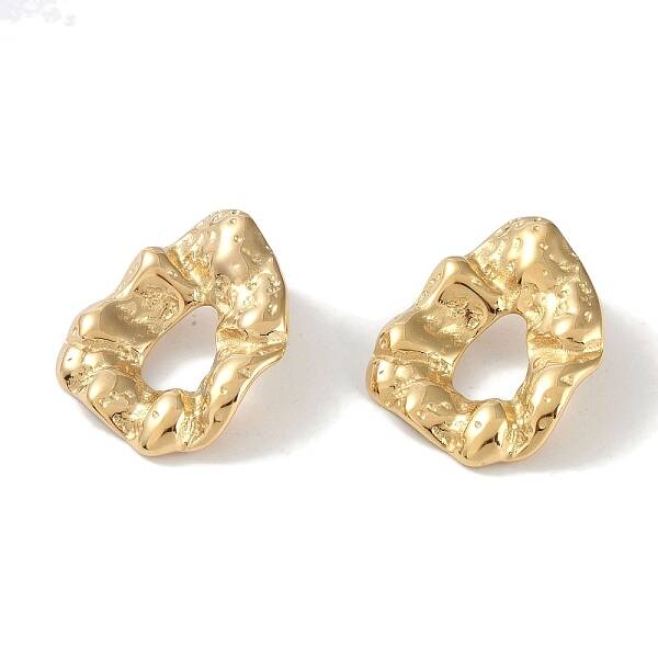Texture Ring 304 Stainless Steel Stud Earrings for Women