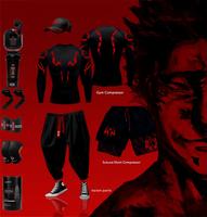 Futuristic Compression Shirt – Men’s Long Sleeve Base Layer for Gym, Martial Arts, Running