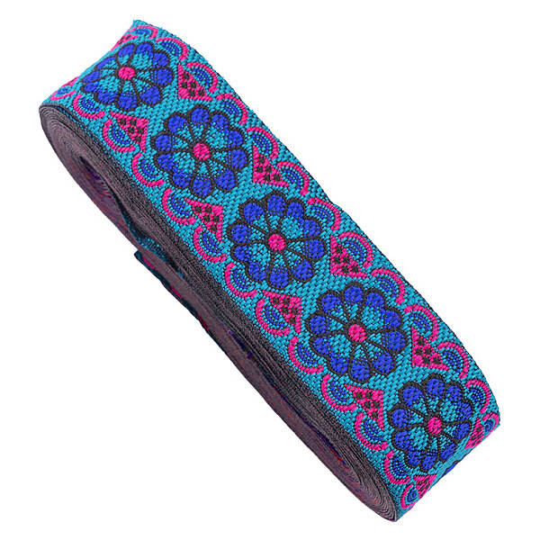 Ethnic Style Embroidery Flower Polyester Ribbon