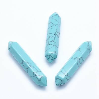 Synthetic Green Turquoise No Hole Faceted