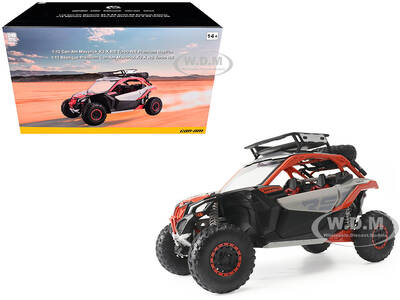 Can-Am Maverick X3 X RS Turbo RR with Roof Rack Chalk Gray and Orange 1/12 Diecast Model by BRP Models