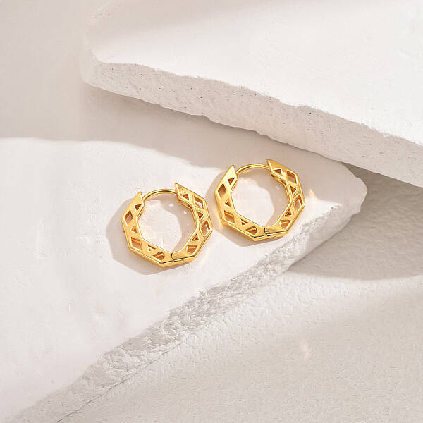 Classic Fashionable Brass Hoop Earrings for Women