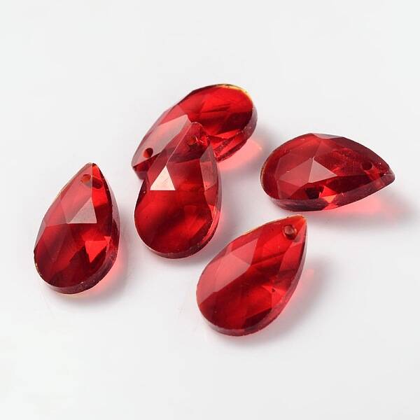 Faceted Teardrop Glass Pendants