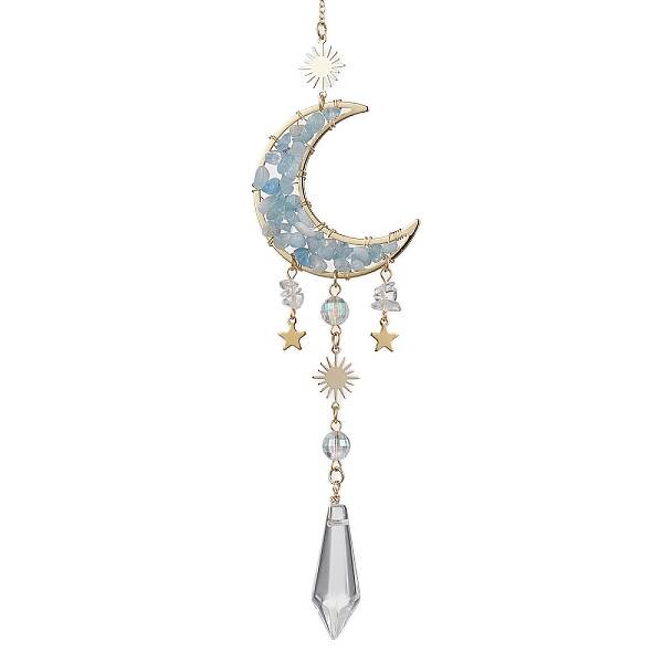 Alloy Cable Chains Moon Pendant Decorations