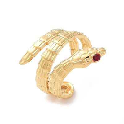 304 Stainless Steel Open Cuff Enamel Rings for Women