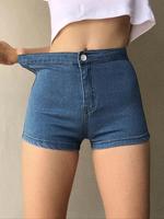 Women's Denim Shorts, Casual Comfy High Waist Shorts for Daily Wear, Ladies Bottoms for Summer, Jean, Womenswear