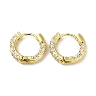 Rack Plating Brass Micro Pave Clear Cubic Zirconia Huggie Hoop Earrings for Women