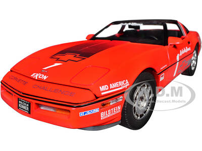 1988 Chevrolet Corvette C4 #1 Malcolm Konner Corvette Challenge Race Car Red with Black Top 1/18 Diecast Model Car by Green...