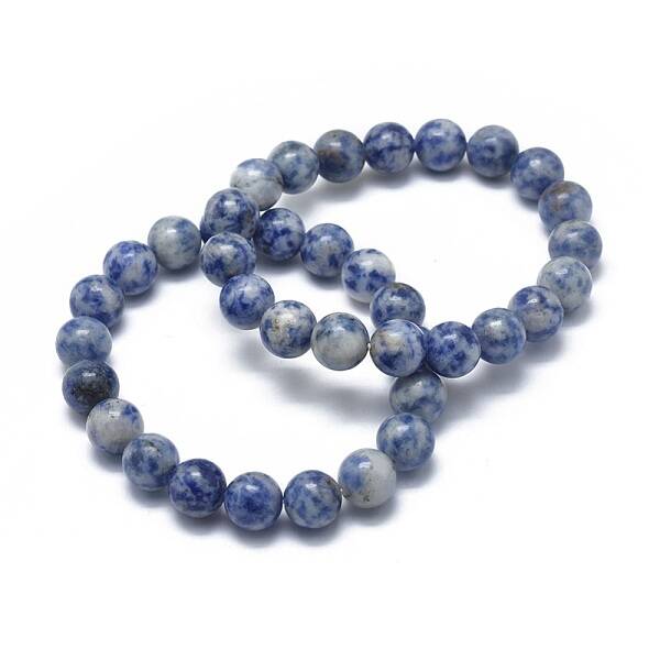 Natural Blue Spot Jasper Bead Stretch Bracelets