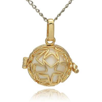 Golden Tone Brass Hollow Round Cage Pendants