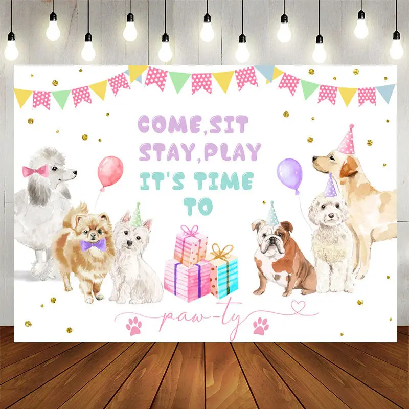 Aperturee Puppy Game Party Theme Happy Birthday Backdrop