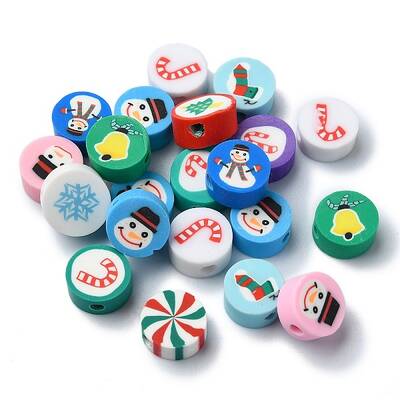 Christmas Theme Handmade Polymer Clay Beads