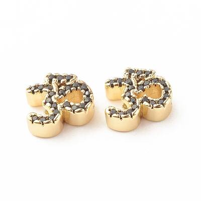 Rack Plating Brass Cubic Zirconia Beads