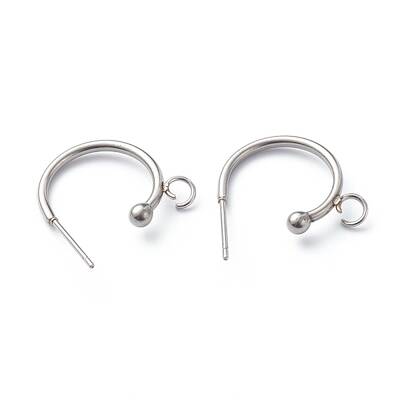 Non-Tarnish 304 Stainless Steel Half Hoop Earrings