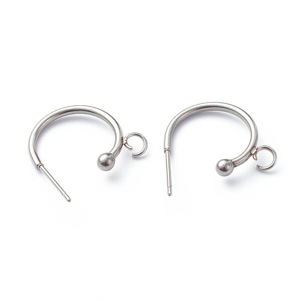 Non-Tarnish 304 Stainless Steel Half Hoop Earrings