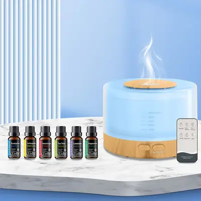 Ultrasonic Smart Diffuser Humidifier - 16.9oz Tank, Timer Modes, 7 Color Lights (Includes 6 Premium Essential Oils) air pur...