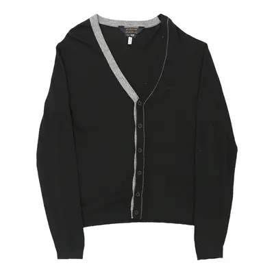 30th Anniversary Armani Jeans Cardigan - XL Black Viscose Blend